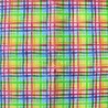 100% Cotton Fabric Little Johnny Rainbow Grid Check Multicoloured 150cm Wide