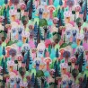 100% Cotton Fabric Little Johnny Autumn Trees Forest Wildlife Nature 150cm Wide