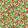 SALE 100% Cotton Fabric Lewis & Irene Strawberries Duck Egg Blue 112cm Wide