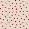 SALE 100% Cotton Fabric Lewis & Irene Spring Flowers Ladybirds Cream 112cm Wide