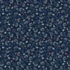 SALE 100% Cotton Fabric Lewis & Irene Flower Chains Floral Dark Blue 112cm Wide