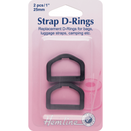 Hemline Replacement D-Rings Clip Black - 25mm