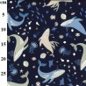 Rose & Hubble Under the Sea Whales Cotton Fabric – 100% Cotton, 110cm Wide