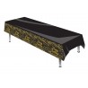 Oaktree Happy Birthday Sparkling Fizz Black & Gold Colourfast Plastic Table Cover 137cm x 2.6m