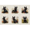Cotton Rich Linen Look Fabric Digital Scottish Terrier Dogs Cushion Panels