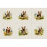 Cotton Rich Linen Look Fabric Digital Yorkshire Terrier Dog Cushion Panels