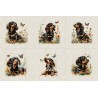 Cotton Rich Linen Look Fabric Digital Dachshund Dog Cushion Panels