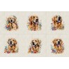 Cotton Rich Linen Look Fabric Digital Golden Retriever Dog Cushion Panels