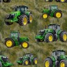 100% Cotton Fabric KK Fabrics Farmers Paradise Green Tractors Grass 112cm Wide