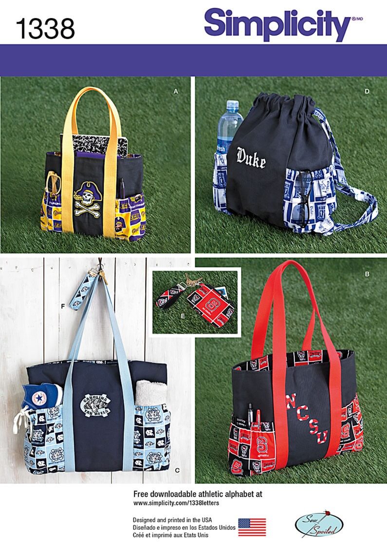 Tote Bags, Backpack & Coin Purse Simplicity Sewing Patterns 1338