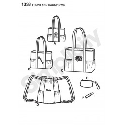 Tote Bags, Backpack & Coin Purse Simplicity Sewing Patterns 1338