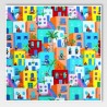 Little Johnny Digital Cotton Fabric – Coloured Buildings | Bright & Fun Urban Print