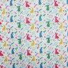 MP Digital Polycotton Fabric | Bunnies Multicolour Rabbits Floral | 112cm Wide