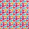 MP Digital Polycotton Fabric | Hearts Multicoloured Valentine's Day | 112cm Wide