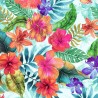 100% Cotton Digital Fabric Timeless Treasures Hibiscus Floral Flower 112cm Wide