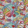100% Cotton Digital Fabric Timeless Treasures Sewing Words Comic 112cm Wide
