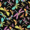 100% Cotton Metallic Fabric Timeless Treasures Dragonfly Shine Insect 112cm Wide
