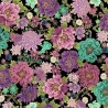 100% Cotton Metallic Fabric Timeless Treasures Packed Asian Floral 112cm Wide