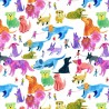 100% Cotton Digital Fabric Dear Stella Big Dog Walk Fun Colourful 112cm Wide