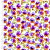 100% Organic Cotton Fabric | Spring Watercolours - Purple Pansies | 112cm Wide