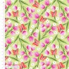 100% Organic Cotton Fabric | Spring Watercolours - Twisting Tulips | 112cm Wide