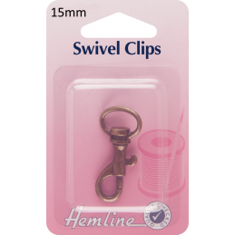 Hemline Swivel Clips In Bronze And Nickel - 15mm