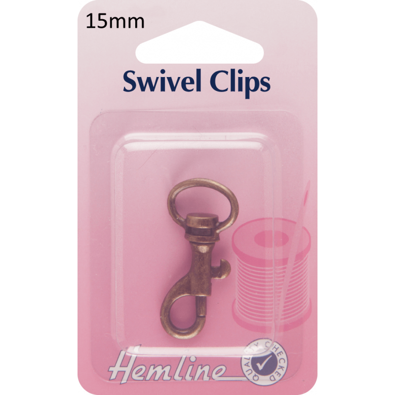 Hemline Swivel Clips In Bronze And Nickel - 15mm