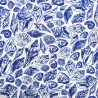 Linen Viscose Mix Fabric | Little Johnny | Seashells Nautical Ocean | 134cm Wide