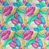 Linen Viscose Mix Fabric | Little Johnny | Painted Leaves Multi | 134cm Wide