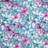 Linen Viscose Mix Fabric | Little Johnny | Painted Flowers Spa Road | 134cm Wide