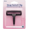 Hemline 50mm Repair And Replacement Strap Swivel Clip Black Clasp Webbing