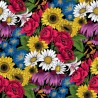 100% Cotton Fabric | Nutex | Flower Market - Bouquet - Antrim Road | 112cm Wide