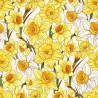 100% Cotton Fabric | Nutex | Flower Market - Daffodils - Buck Close | 112cm Wide