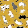 100% Japanese Cotton Fabric | Nutex | Yaku - Cats Animal Paw Prints | 112cm Wide