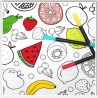 Little Johnny Colouring In Fruit Fabric – 100% Cotton | 149cm Wide