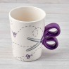 Scissor Handle Ceramic Mug – Novelty Sewing Design Mug
