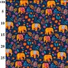Rose & Hubble Colourful Elephant Print Cotton Poplin Fabric – 112cm Wide