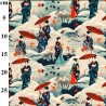 Rose & Hubble Japanese Geisha Cotton Poplin Fabric 112cm Wide – Traditional Umbrella Print