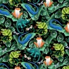100% Cotton Digital Fabric Timeless Treasures Geckos, Frogs & Lizards 112cm Wide
