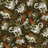 100% Cotton Digital Fabric Timeless Treasures Dinosaurs Skeletons 112cm Wide
