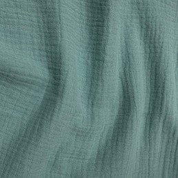 Double Gauze Fabric John Louden 100% Cotton Lightweight Dressmaking 135cm Wide Dusty Blue