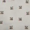 SALE Cotton Rich Linen Look Fabric Cow & Flowers Farm Animals Upholstery 140cm Wide