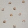SALE Cotton Rich Linen Look Fabric Easter Bunnies Rabbits Upholstery 140cm Wide