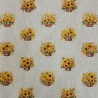 Cotton Rich Linen Look Fabric Digital Sunflowers Baskets Allover 140cm Wide