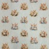 Cotton Rich Linen Look Fabric Digital Easter Bunny Rabbits Floral Allover 140cm Wide