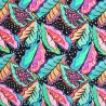 100% Viscose Fabric | Little Johnny | Graphic Leaves - Colourful | 140cm Wide