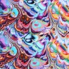 100% Viscose Fabric | Little Johnny | Marble - Swirling Colourful | 140cm Wide