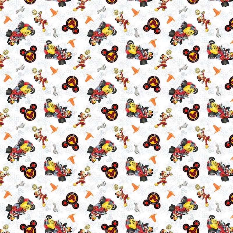 100% Cotton Fabric Springs Creative Mickey Mouse Track Racing Champion