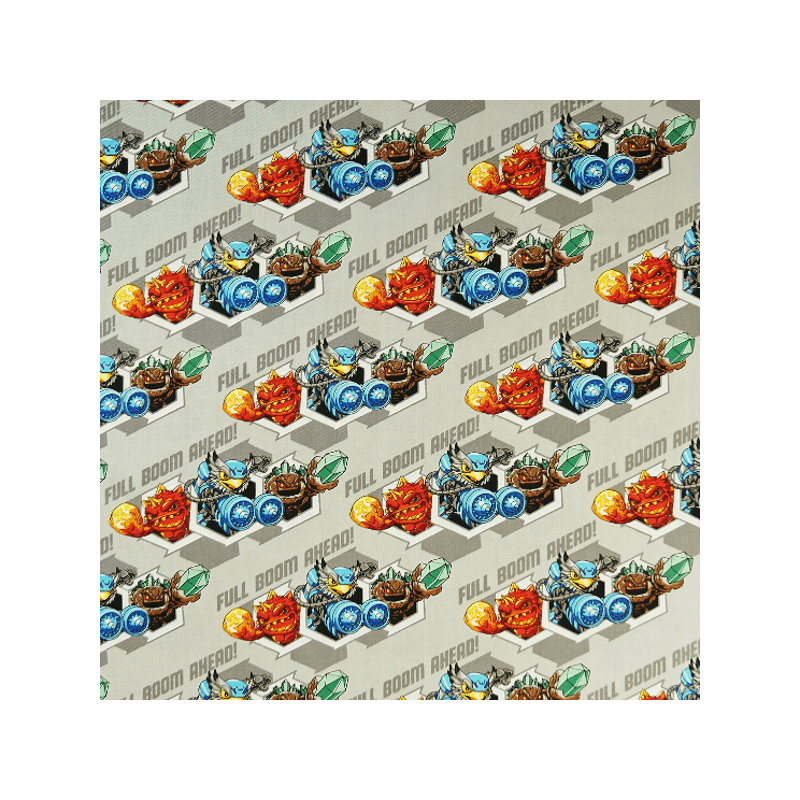 Skylanders Full Boom Ahead Silver Prism Break Eruptor Jet-Vac 100% Cotton Fabric