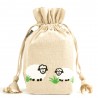 Lantern Moon Meadow Bag – White Embroidered Sheep Drawstring Bag